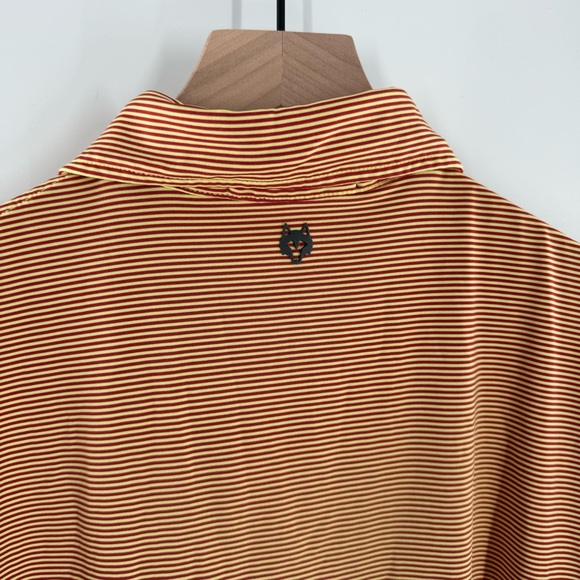 Greyson Perfomance Mens Golf Polo Striped Wolf Shirt Collared Size Large - Picture 5 of 7